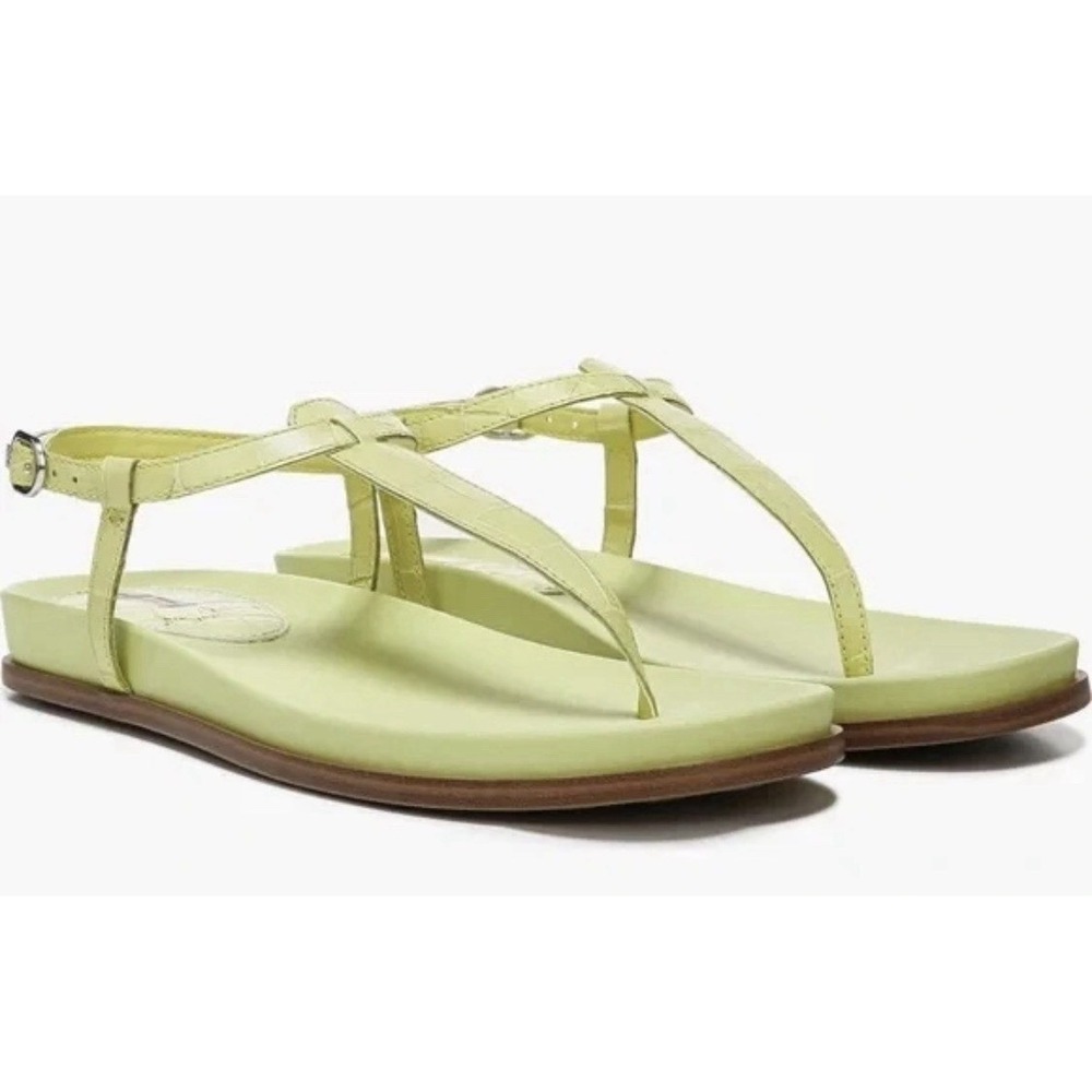 Sam Edelman‎ Womens Kiwi Green Naomi Leather T Strap Flat Sandals Size 5.5